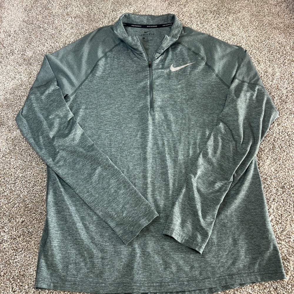 Nike Running Element Dri-fit Women's Medium teal green 1/4 Zip Pullover